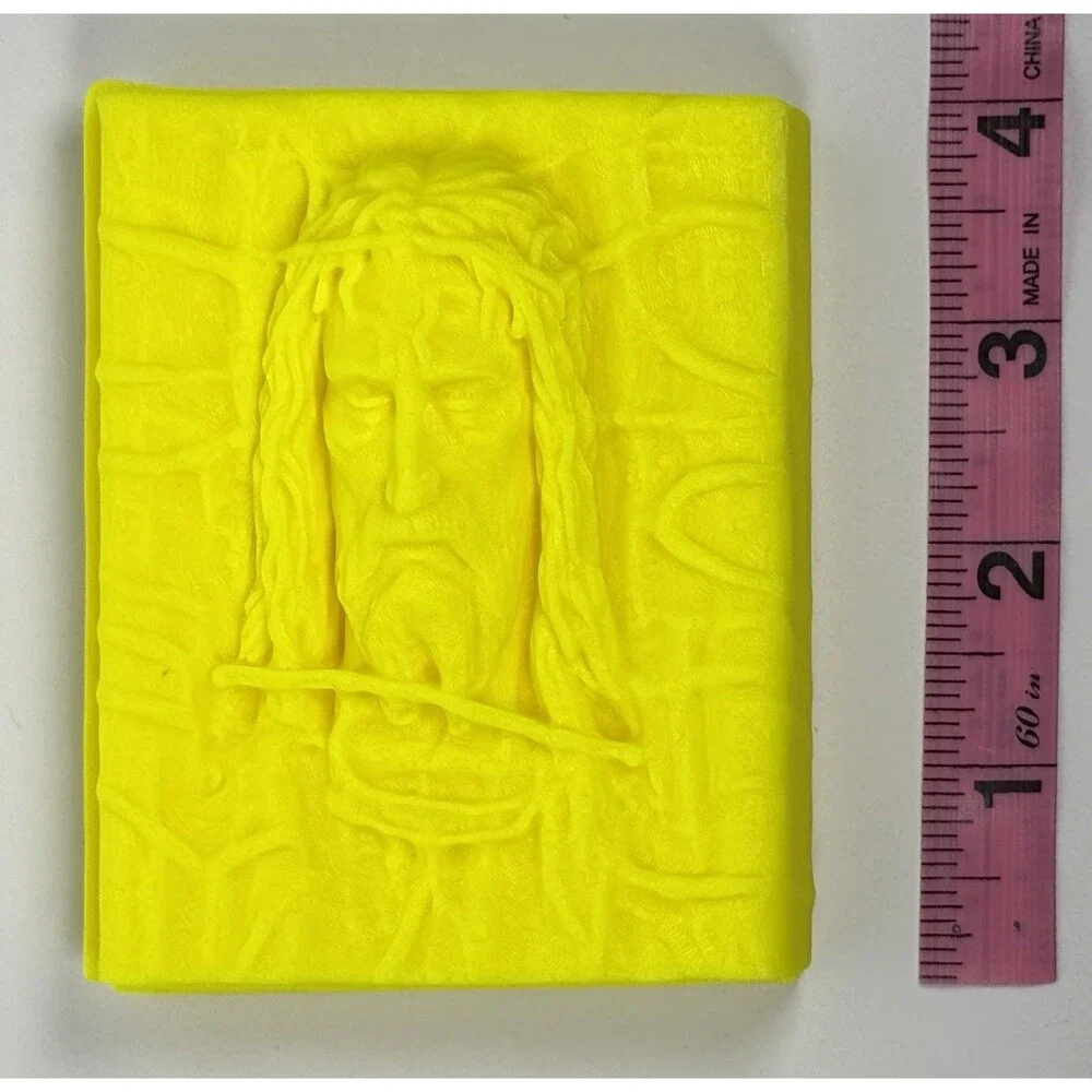 The Shroud Of Turin Jesus, Religious Yellow Plastic Toy